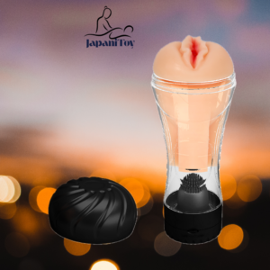 Vibrating Masturbator Cup with Ribbed Sleeve