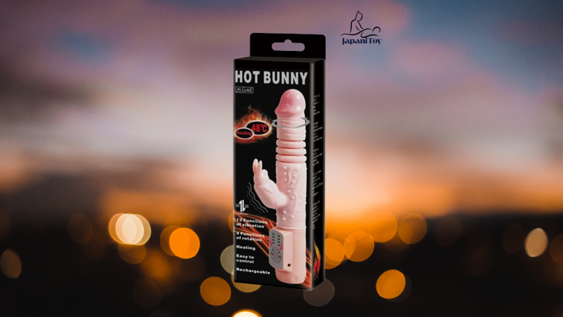 Premium sex toy for women Hot Bunny - Vibrating - Thrusting - Heating - Full body textured surface. - Image 2